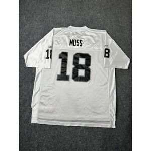 Mens Reebok NFL Randy Moss Oakland Raiders Football Jersey White, Size XXL